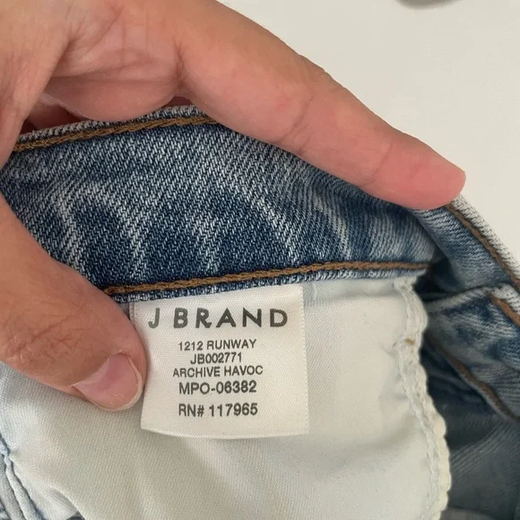 J Brand Light Blue Distressed Straight-Leg Jeans - Picture 5 of 6